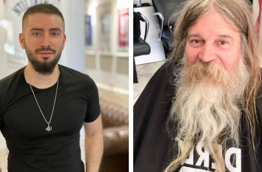  «Выглядит очень презентабельно»: Как барбер из Франции смог изменить внешность бездомного мужчины